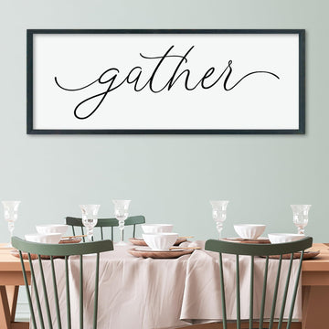 Gather Sign Wall Decor 40"×15" Black