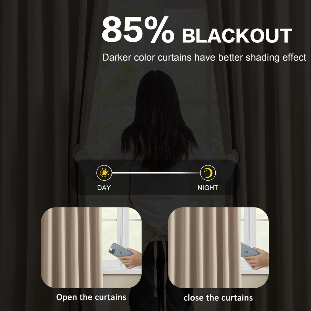 Pinch Pleated Patio Sliding Door Curtains 84 Inch Length, Blackout Room Divider Vertical Blinds Curtain Drapes Dining