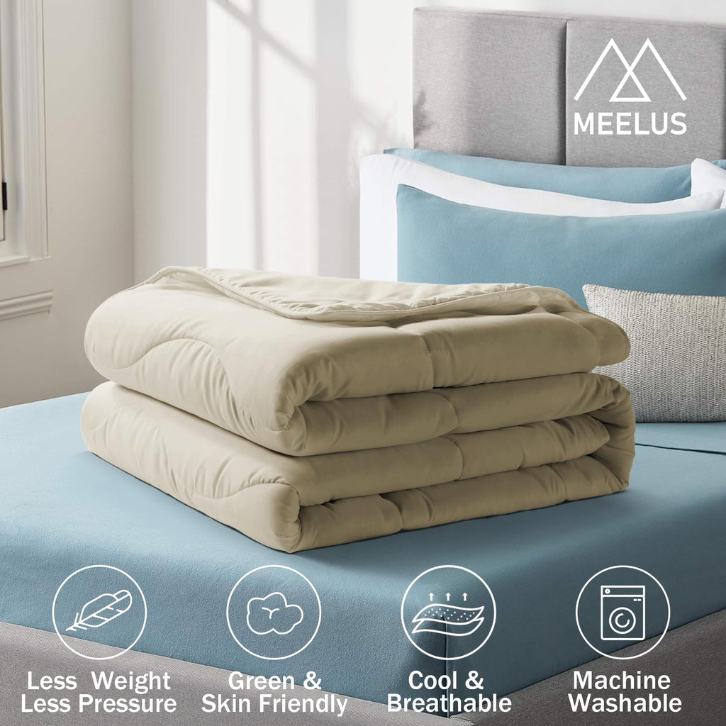 Lightweight Comforter Cooling Beige, All Season Duvet Insert