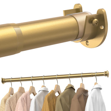 Closet Rod, Closet Rods for Hanging Clothes, 17-54in, Golden