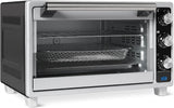 6-Slice 23-QT Toaster Oven with Built-In Air Fryer, 7-In-1 Cooking Options, 60-Min Timer & Adjustabl