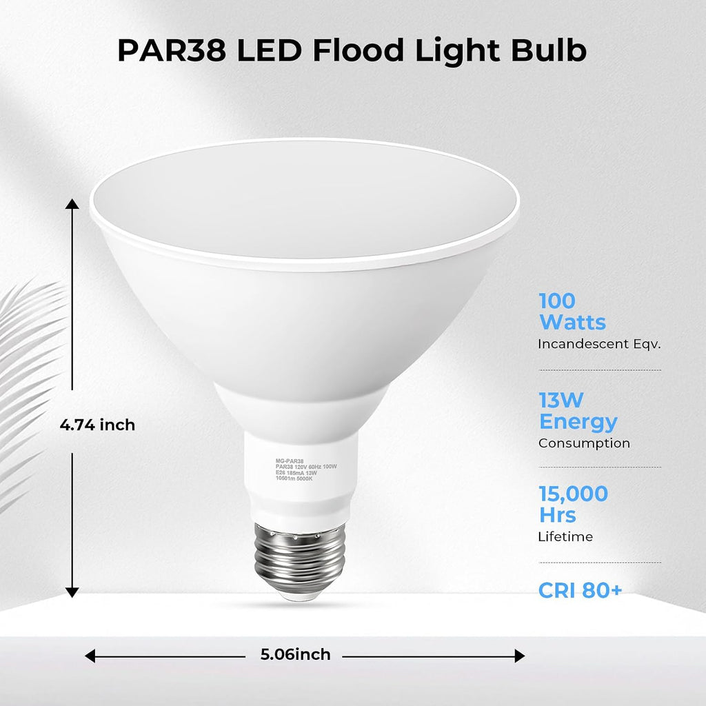 LED Flood Light Bulbs, 100W Equivalent Outdoor Light Bulbs 5000K