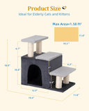 3-in-1 Pet Stairs for Cats, Dog Steps for Small Doggie Rabbits, 6.29''Depth Cat Stairs