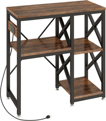 20-29-37 Gallon Fish Tank Stand with Power Outlet, Adjustable Shelf