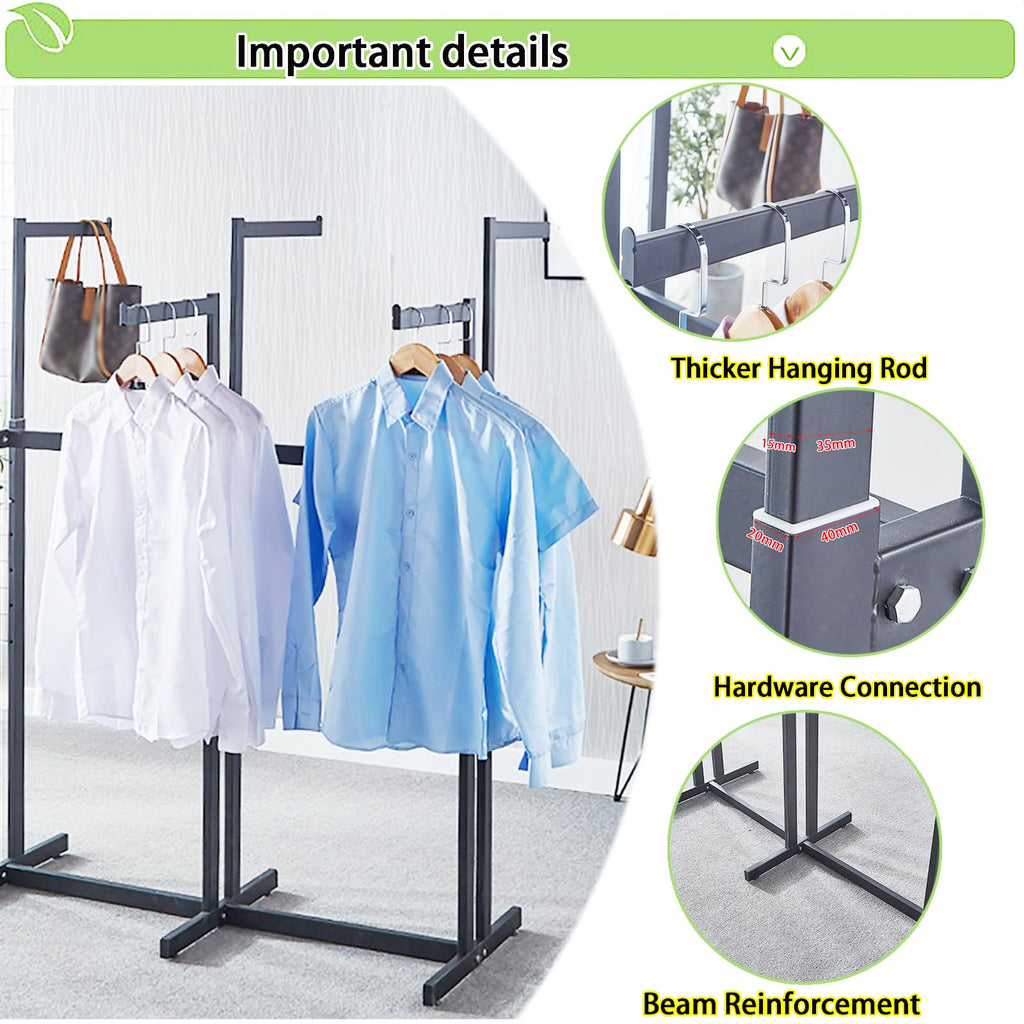 Floor Standing Garment Rack - Heavy Retail Display Racks With Wheels
