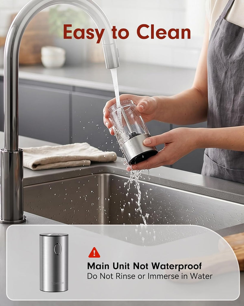 Larger Capacity Rechargeable Electric Salt and Pepper Grinder Set - Set of 2