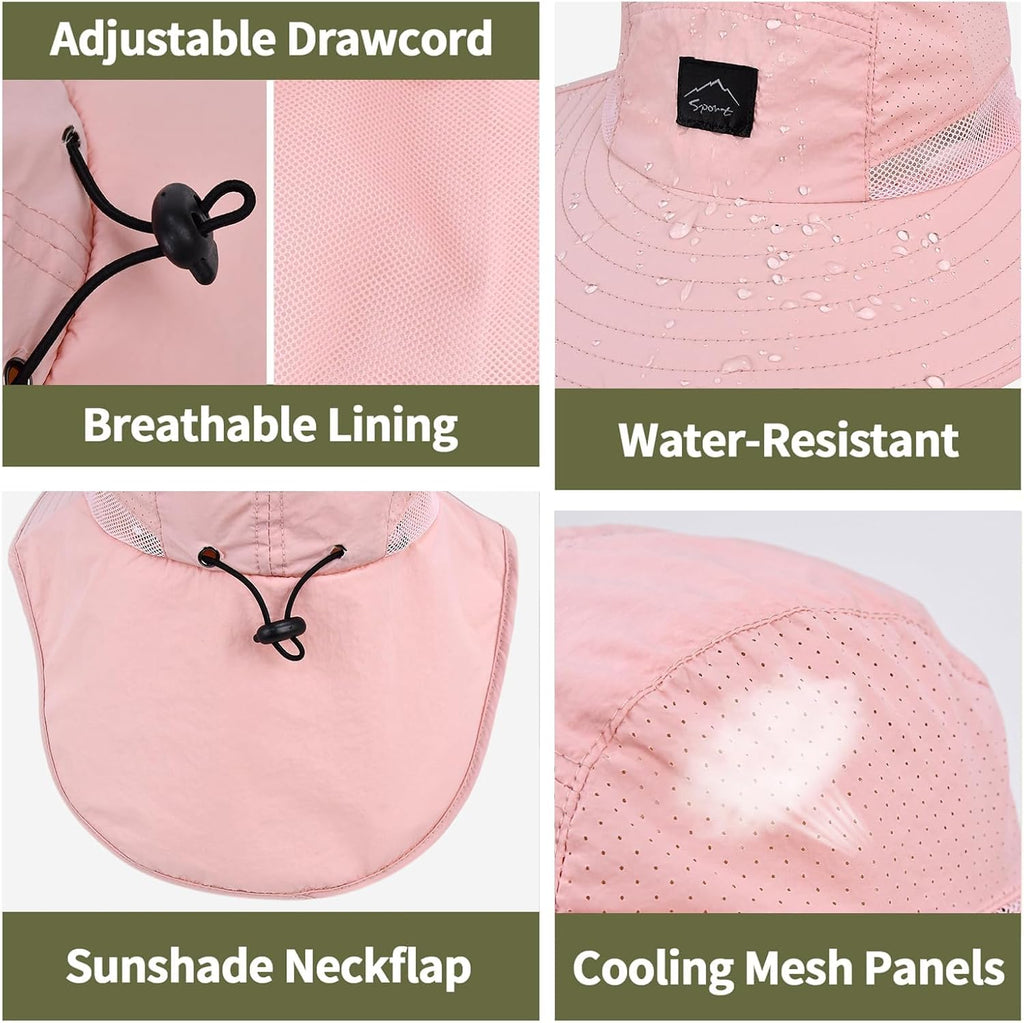 Kids Sun Hat with Neck Flap Beach Fishing Bucket for Boys Girls