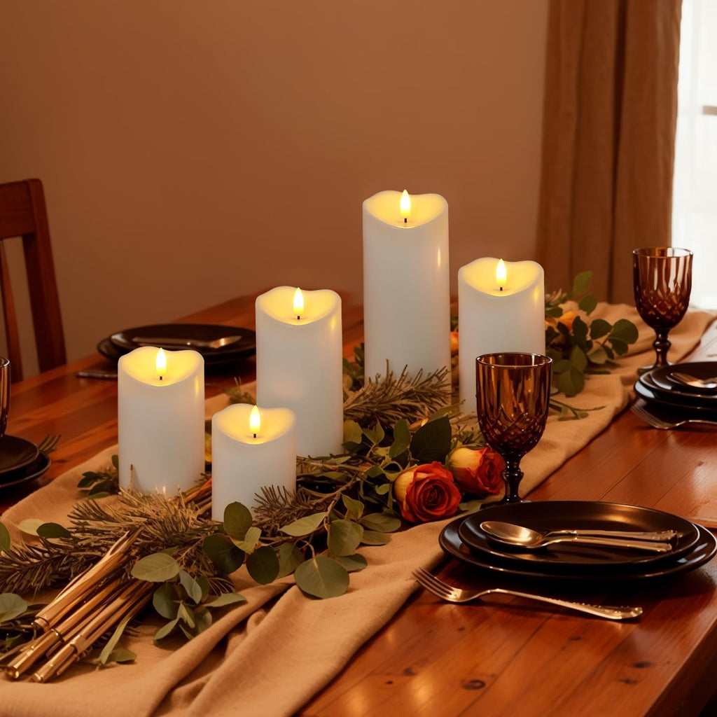 Outdoor Waterproof Flameless LED Pillar Candles with Remote Timer