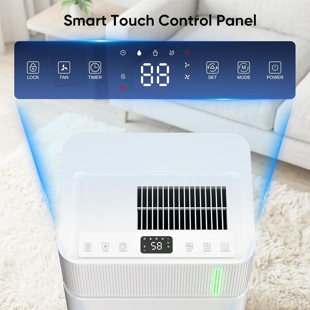 52 Pints Dehumidifier for Home, 4500 Sq. Ft Dehumidifier for Basement with Drain Hose, 3 Modes, Ultra Quiet