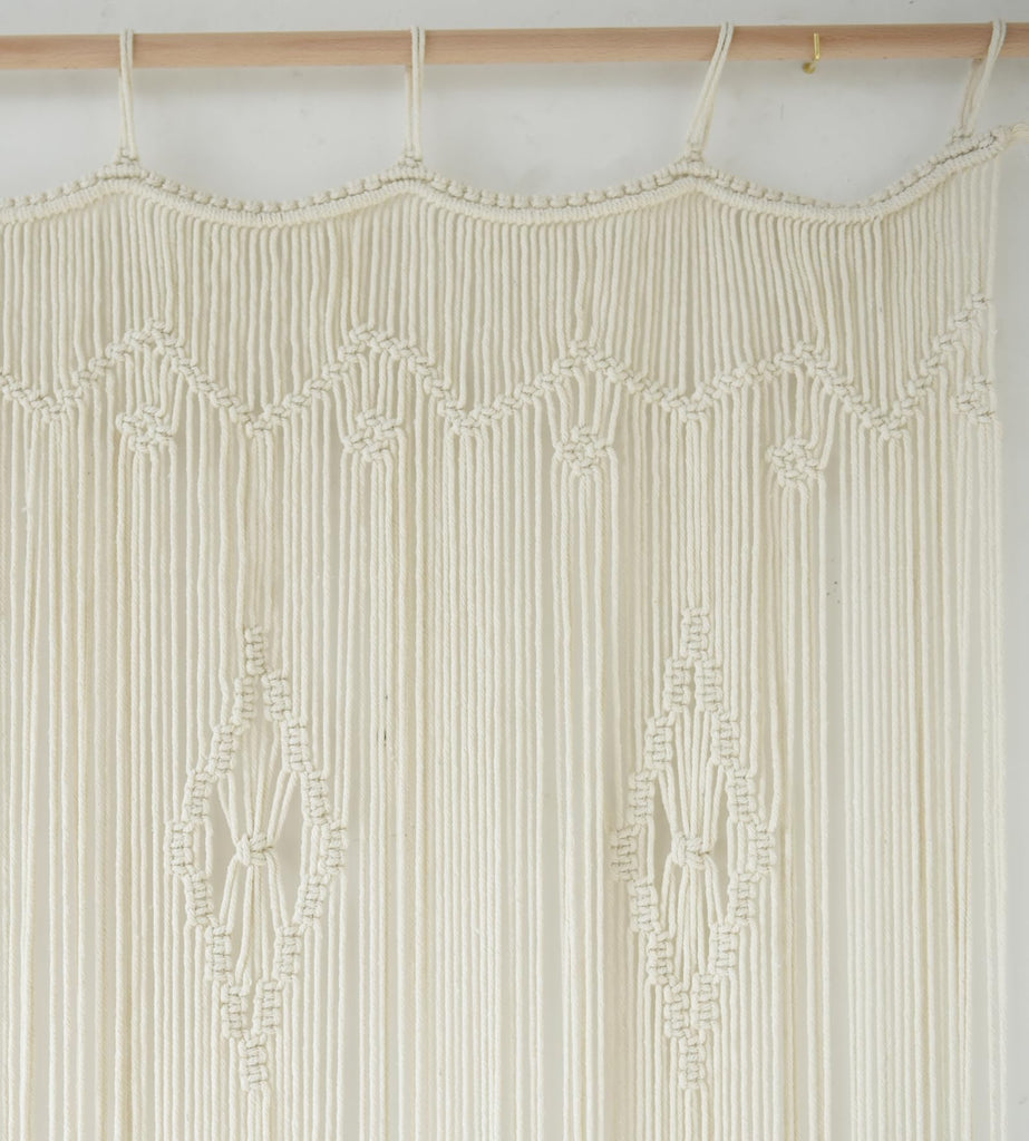 Macrame Curtain Long Cotton Window Panel Boho Room Divider 35"W*70"L