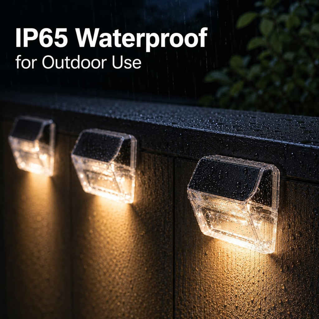 Solar Outdoor Lights, 8 Pack Solar Fence Deck Lights, Waterproof Outside Lighting for Step Railing Wall Pool Stair