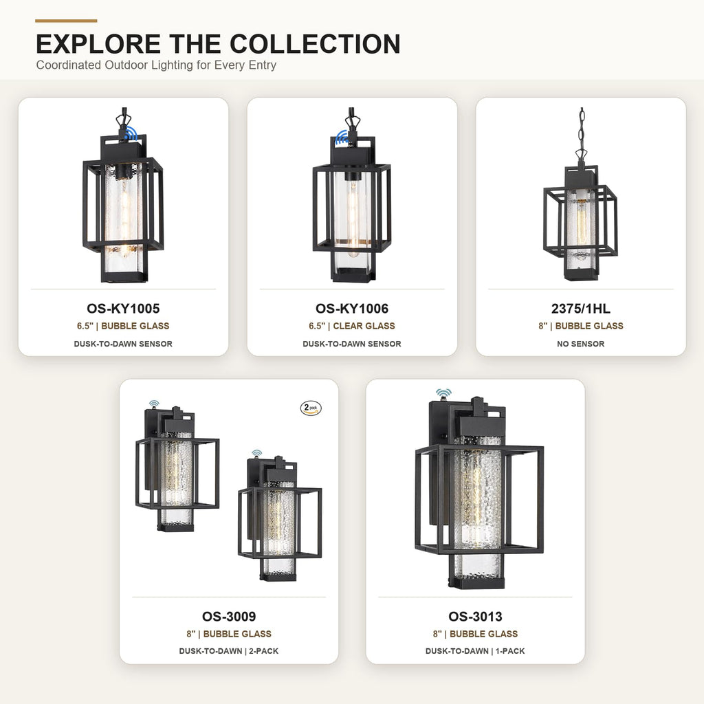 Aluminum Dusk to Dawn Outdoor Wall Sconce Lantern 2 Pack, 15" Large Farmhouse Industrial Black Waterproof Exterior