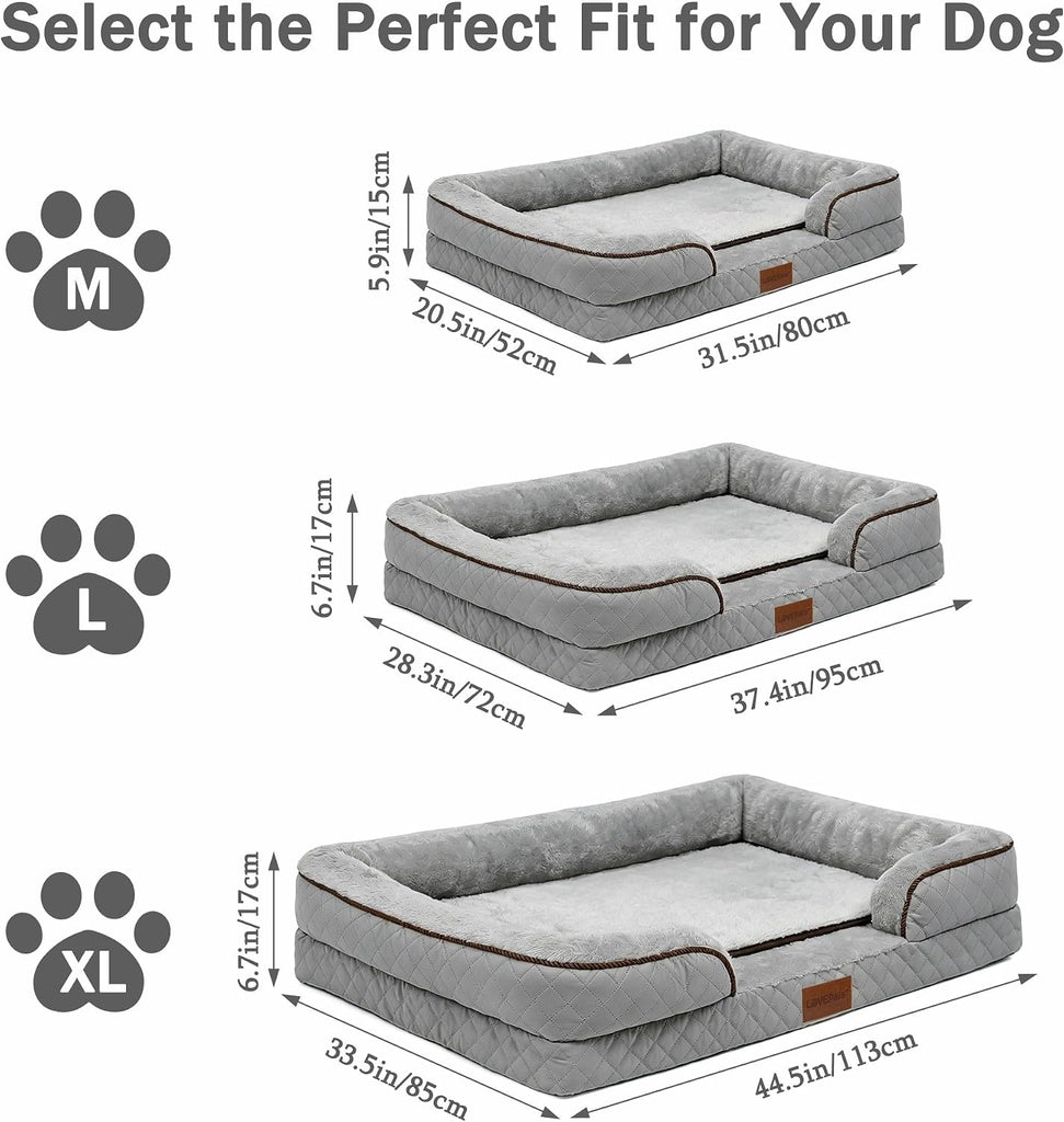 Orthopedic Memory Foam Dog Bed with Reusable Potty Pad