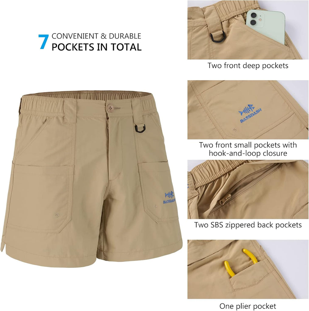 Youth 5" Fishing Shorts UPF 50+ Water Resistant Quick Dry Boys Girls Hiking Cargo Shorts with Pockets FP03Y