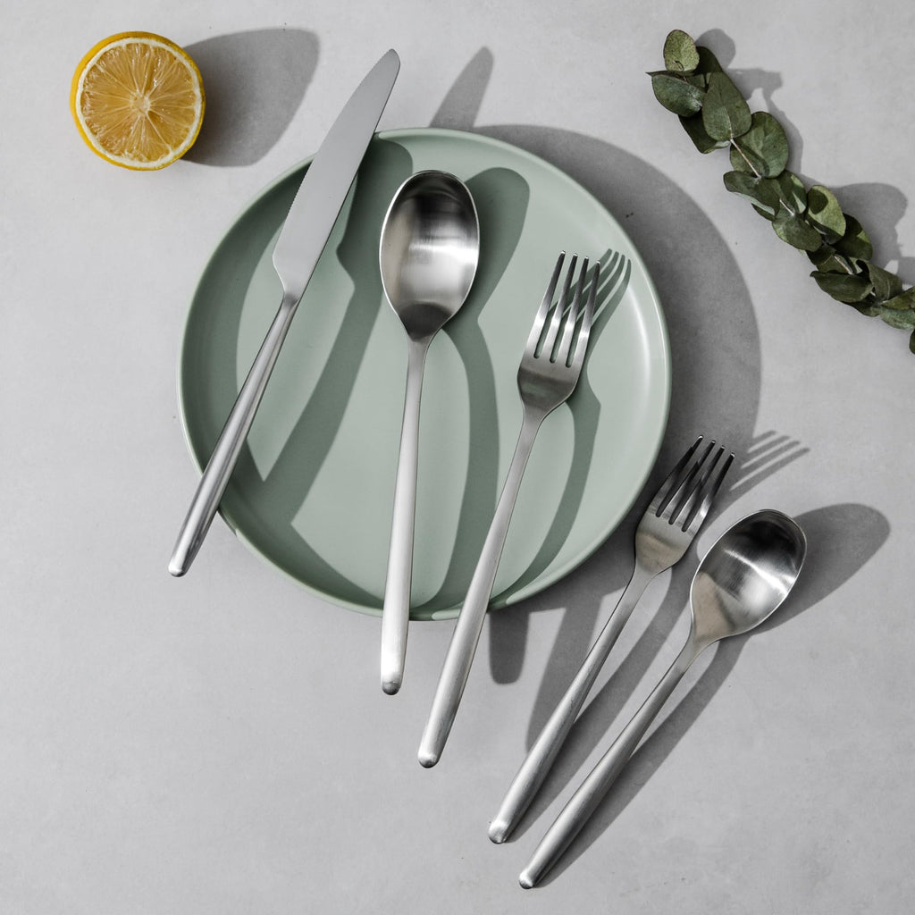 Minimalist 2.0 40-Piece Flatware Set, 18/10 Stainless Steel