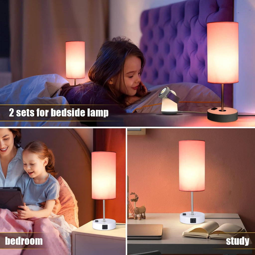 Table Lamp with USB Port - Desk Lamp Touch Lamp Bedside Lamps, 3 Way Dimmable Small Lamps, Nightstand, Nursery