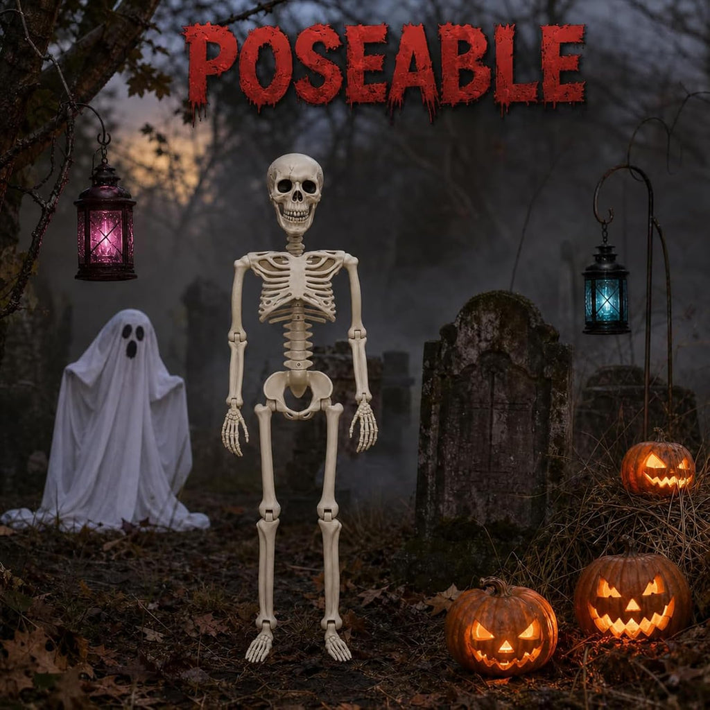 2-Pack 36-Inch Easy to Pose Skeleton Halloween Decoration - Set of 2