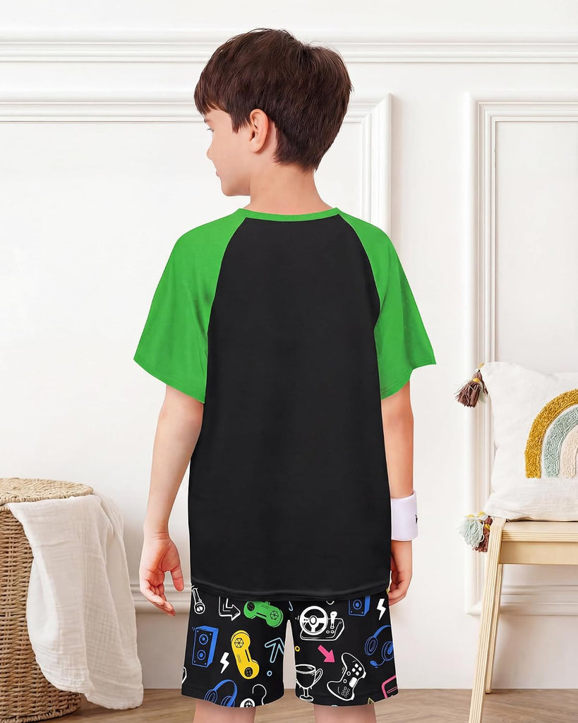 Boys Pajamas Little Boys Summer Pajamas 2 Piece Short Sleeve Top and Shorts Sets Kids Pjs Sleepwears
