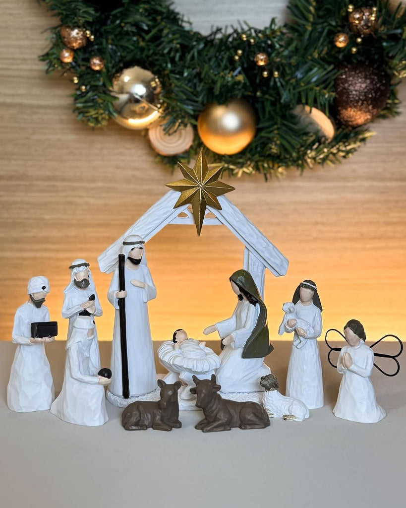 Nativity Set Indoor - 12 Pieces Christmas Nativity Scene Set