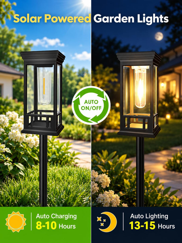 10 Pack Solar Pathway Lights Outdoor Waterproof, Garden Lights