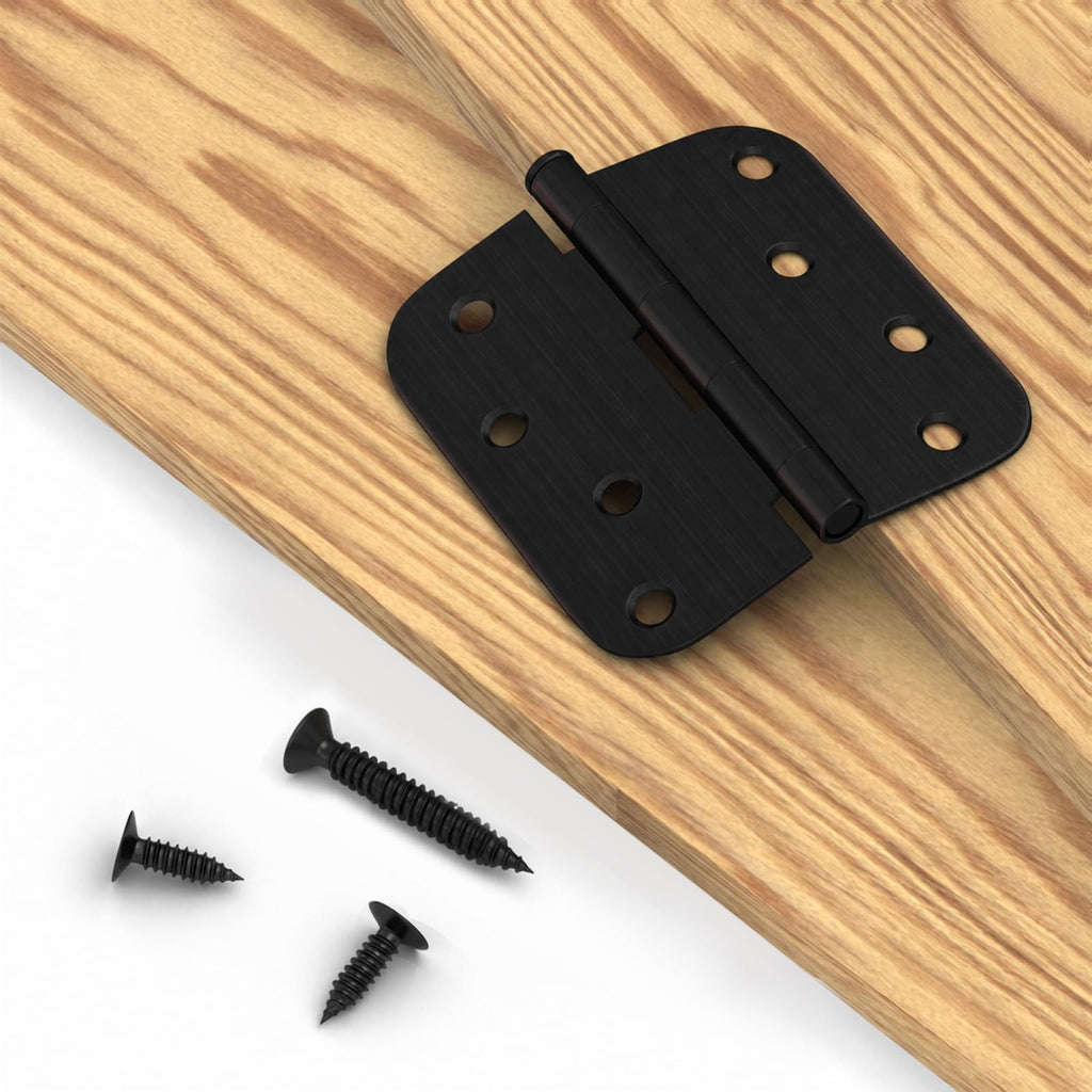 3 Pack 4 Inch Oil Rubbed Bronze Door Hinges with 5/8" Radius Corner