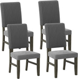Dining Chairs Set of 4, Mid-Century Velvet Fabric Upholstered Chairs with Rubber Wood Legs, Thick Padded Seat