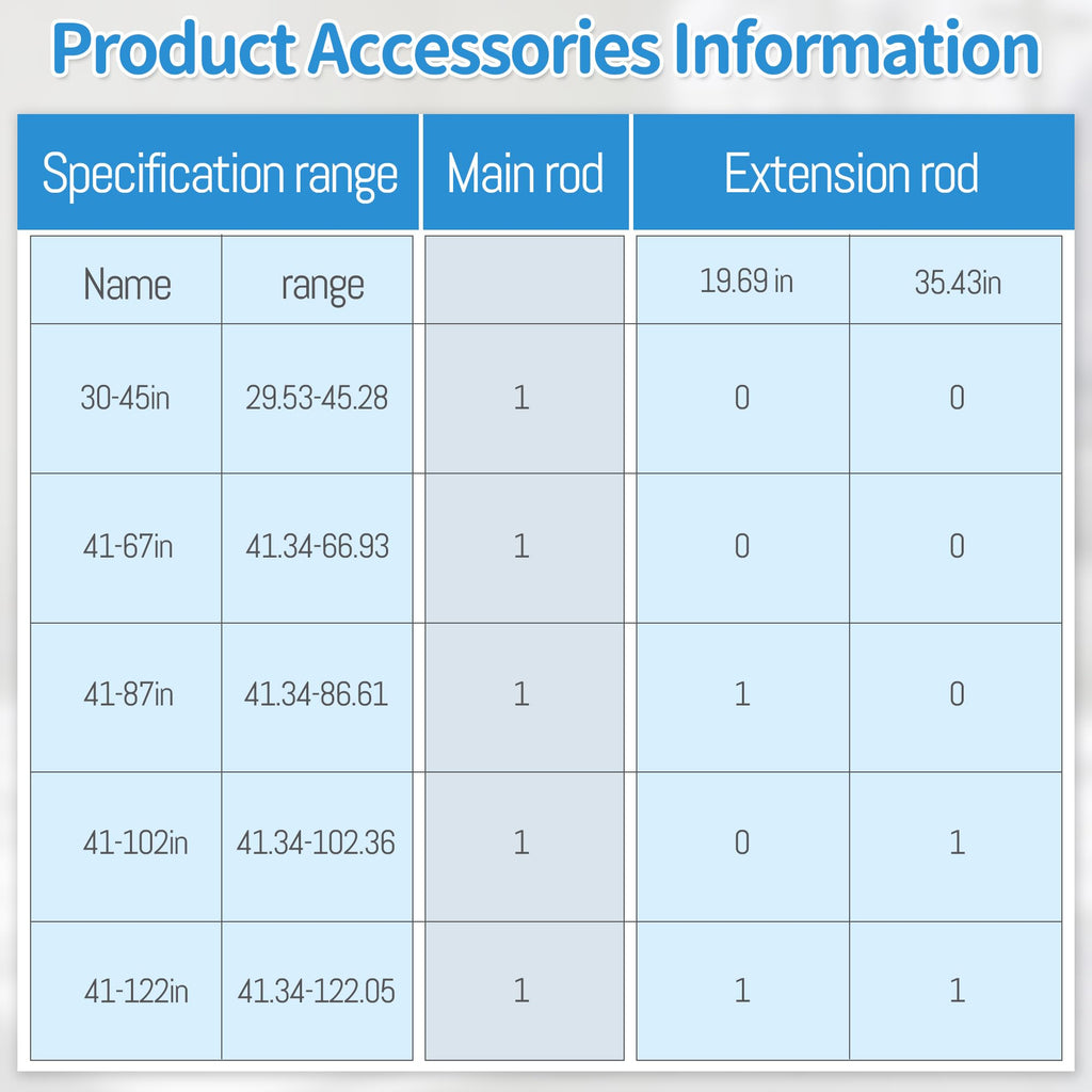 Heavy Duty Tension Pole with Suction Base & One-Click Extension, 1.26in Steel Clothes Rail & Curtain Rod 41-87in, No