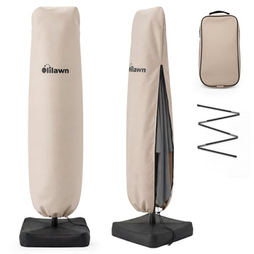 Waterproof for 7-12ft Cantilever Umbrellas, UV Resistant Fade Resistant Outdoor Parasol Cover