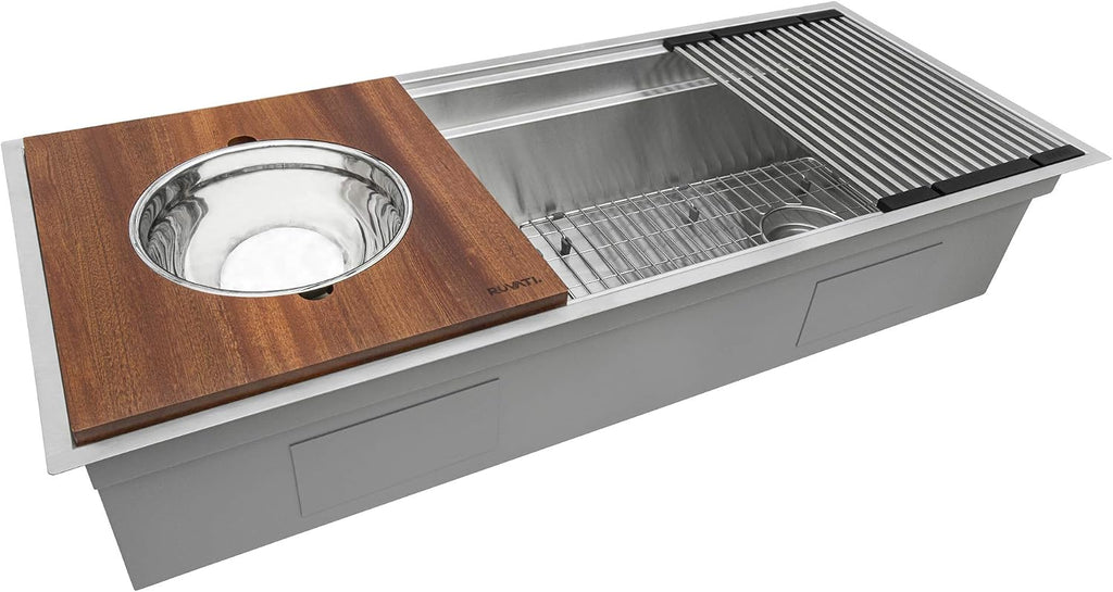 33-in Two-Tiered Undermount Workstation Kitchen Sink - RVH8222