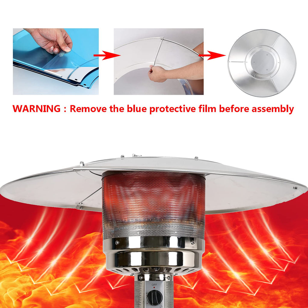 2 Units Patio Heater Reflector Shield, Aluminum Heat Reflector Shield Top for Propane Outdoor Heaters, Dome