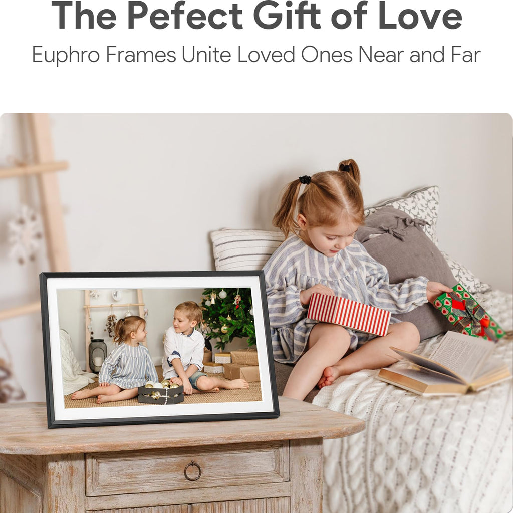 15.6'' Digital Picture Frame with 1920x1080 IPS Touch Screen, Smart Digital Photo Frame with 32GB Storage, Easy Setup