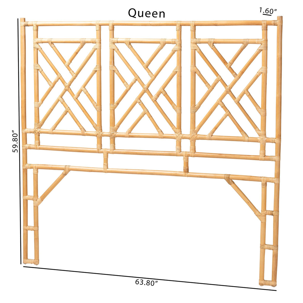 Karavo Bohemian Natural Rattan Queen Size Standalone Headboard