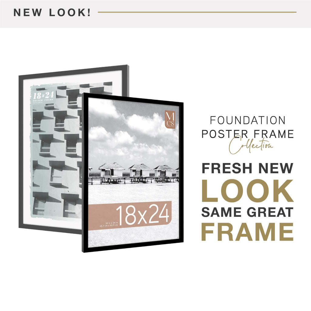 Foundation Poster Frame, 18x24, Black Traditional, 1-Pack