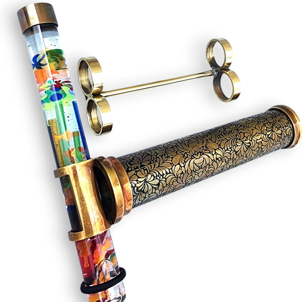 Handcrafted Brass Kaleidoscope with Rotating Colorful Oil Chamber - Vintage Design Optical Instrument for Adults