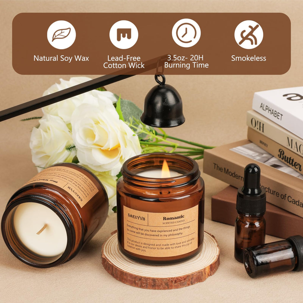12 Pack Scented Candles Gift Set, Natural Soy Aromatherapy