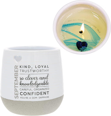 Pavilion - 11 oz Wax Reveal Candle, Natural Soy Wax Birthstone, Jasmine Scented, Gemstone Candle with Crystal Inside