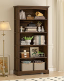 5-Tier Wooden Bookshelf, 31.5" W x 65" H ×9.9" D Bookshelf with Storage