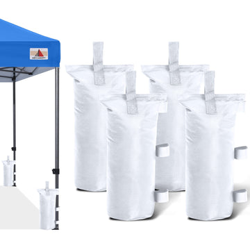Canopy Weights Set of Sand Bags for Pop up Tent, Weight Bags for Outdoor Gazebo, Trampoline, Pergola, White