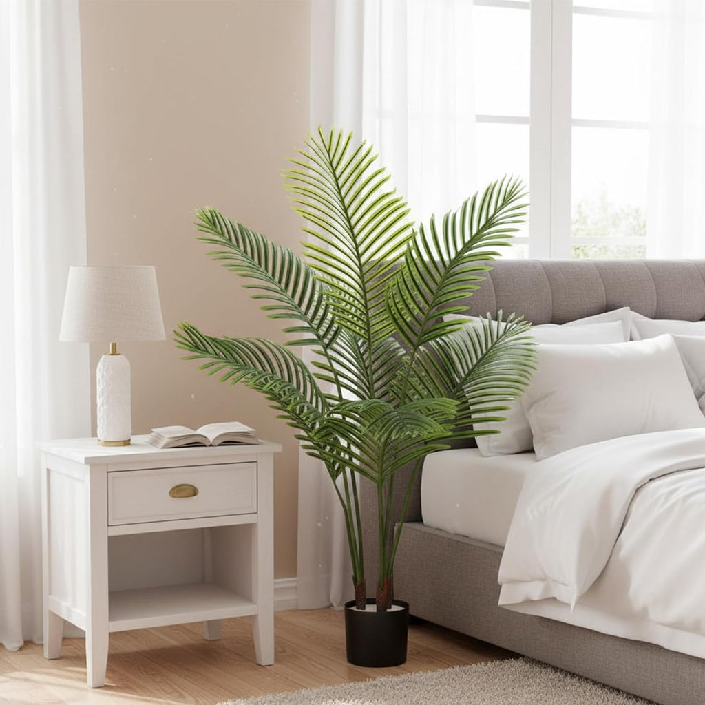 Artificial Palm Trees, 6FT Tall Faux Tree and Outdoor, Artificial Plants with Basic Planter, Suitable, Porch Outside
