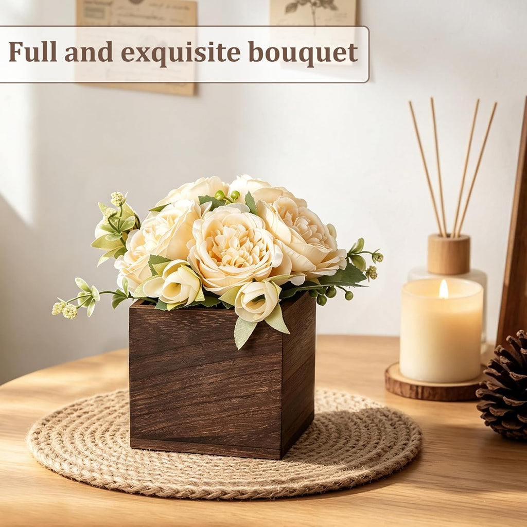 Small Mini Artificial Flower Table Centerpieces Decor - Set of 3