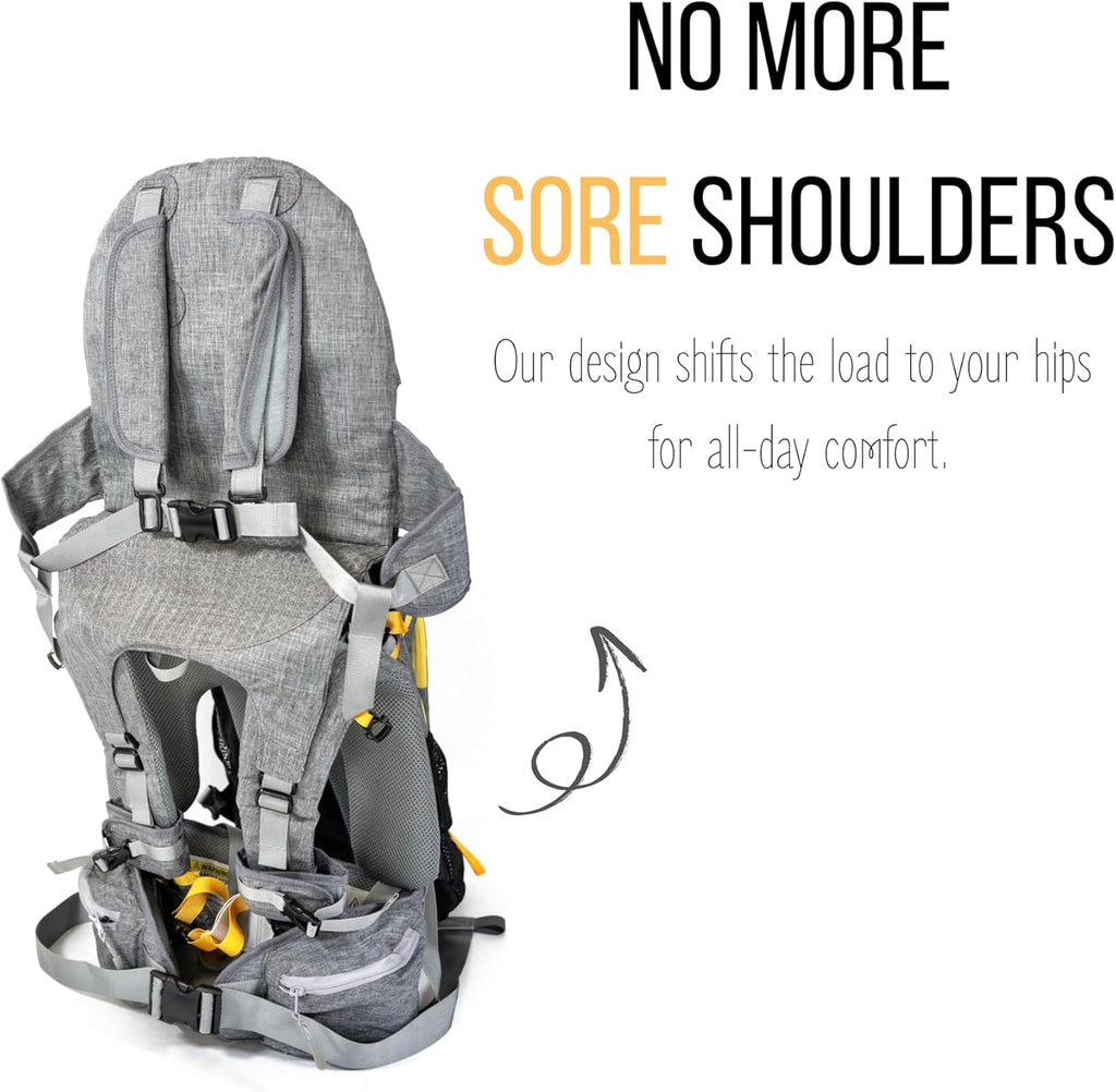 OE Shoulder Hiking Carrier For Child and Toddler 1- 4 years old with Detachable Backpack and Sunshade, Foldable