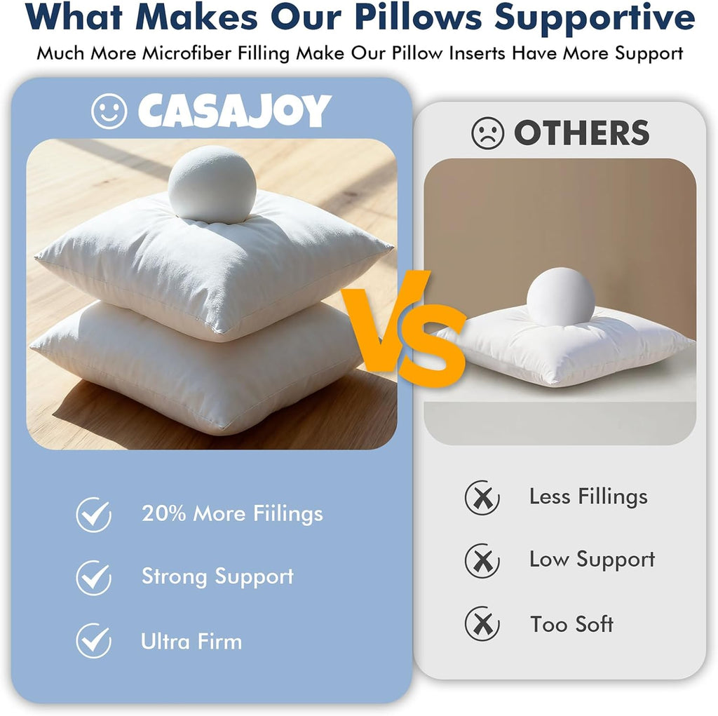 18x18 Outdoor Pillows, Water Resistant Throw Pillow Insert - Set of 4