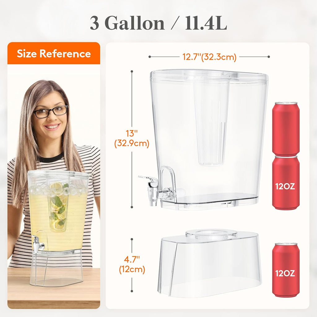 3 Gal Drink Dispenser with Fruit Infuser & Leak-Proof Spigot, 1 Pc