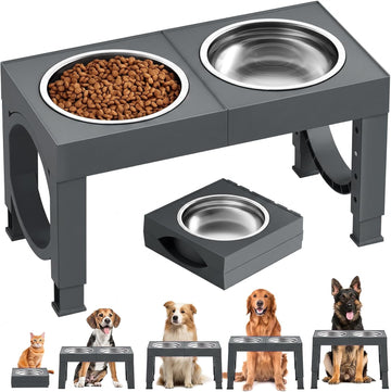 Elevated Dog Bowls Large Breed Raised Dogs Bowl Stand Large/Medium Sized Dog Stainless Steel Food Water Bowl Stands 5