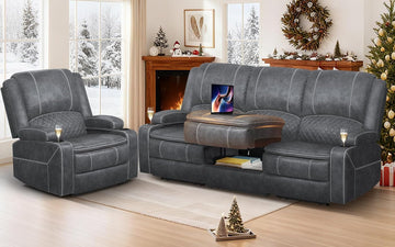 3+1 Seaters Recliner Sofa, Maximum Load Capacity 1800lbs & Ergonomics Design
