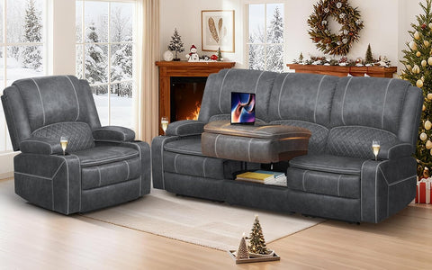 3+1 Seaters Recliner Sofa, Maximum Load Capacity 1800lbs & Ergonomics Design