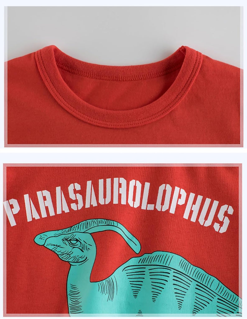 Toddler Boy Dinosaur T-Shirts 4 Pack Short Sleeve Shark Tees