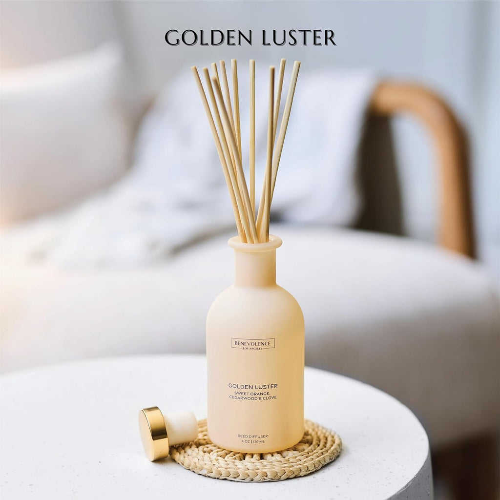 Reed Diffuser - Orange, Cedarwood & Clove | Home Fragrance Diffuser | Long-Lasting Scent Sticks - Malibu Sands