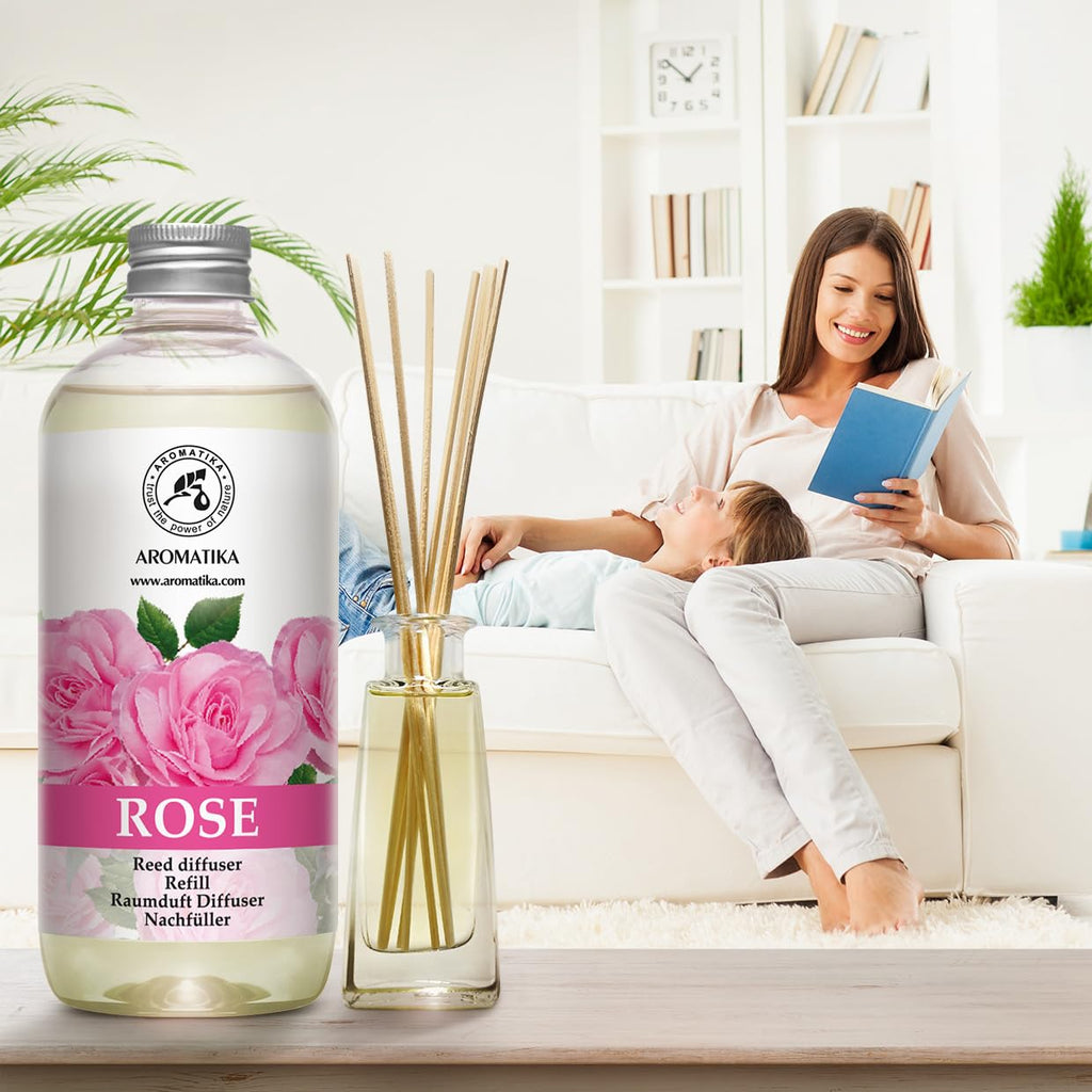 Rose Reed Refill Diffuser 17 Fl Oz - Room Diffuser Refill - Home Fragrance - Room Freshener - Scented Diffuser with