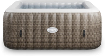 Pacific Inflatable Hot Tub | Square Outdoor Spa | Integrated Eco Heater | 110-130 AquaBubbleTM Massage System |